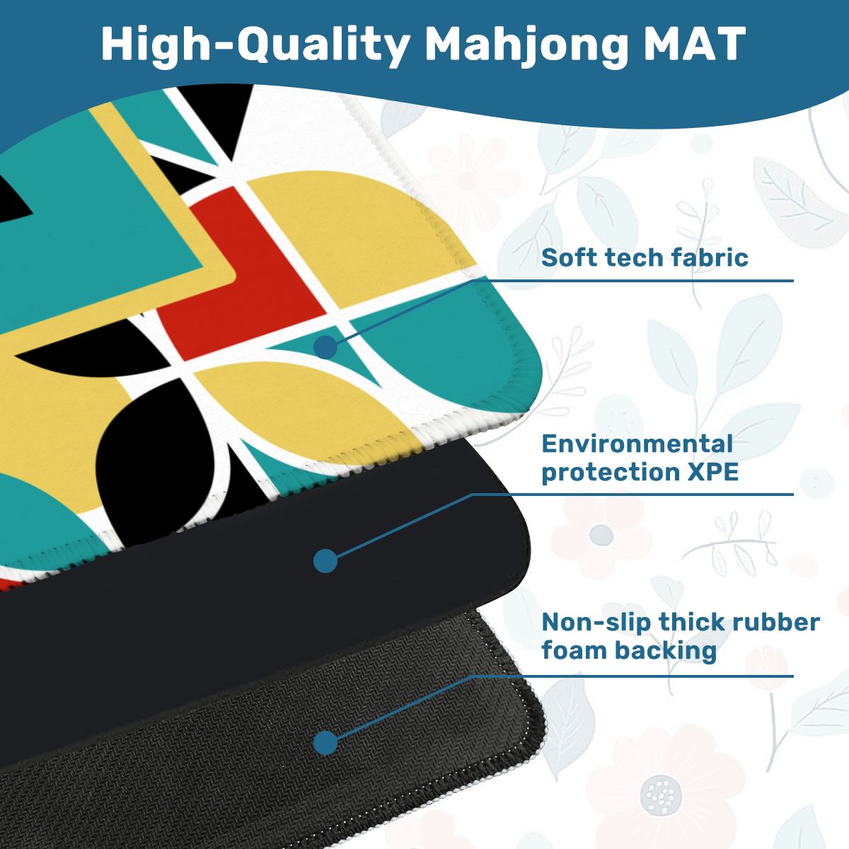 The ModMaxcentric Geometric Mahjong Mat - Splash Of Mahj And Color Co.
