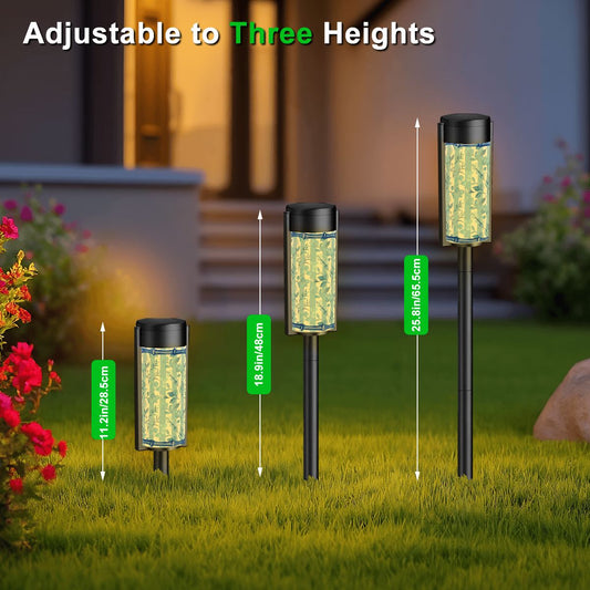 Floral Blue Asian Chinoiserie Zen Garden Outdoor Solar Lights