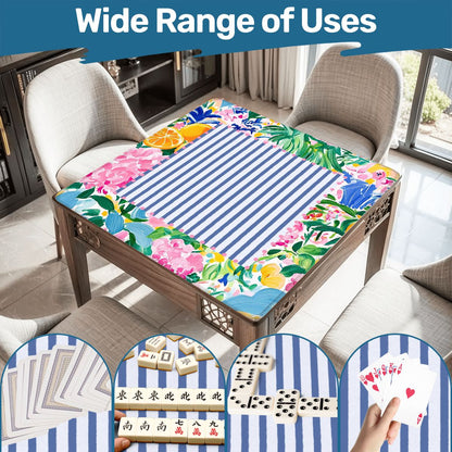 Sunny Citrus Floral Blooms Watercolor Chinoiserie Mahjong Mat