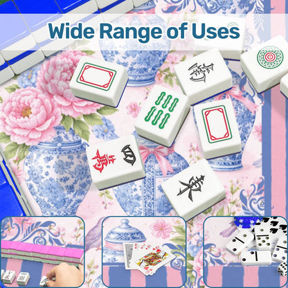 The Ginger Jar Garden Chinoiserie Preppy Mahjong Mat - Splash of Color Co.