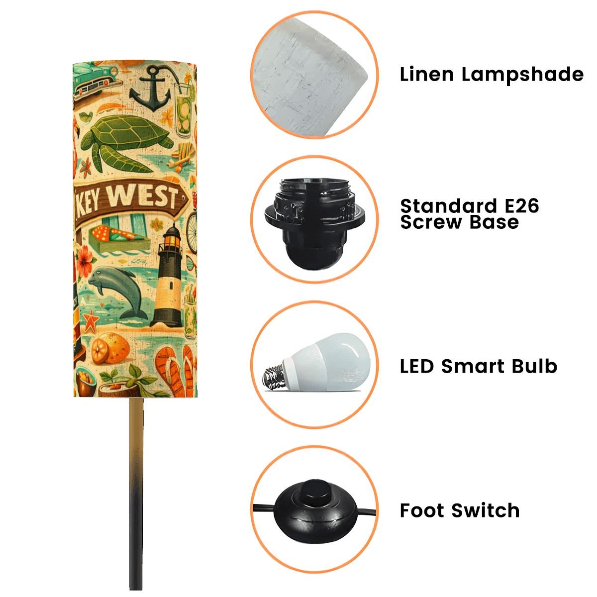 Florida Key West Modcentric Modern Floor Lamp - Splash of Color Co.