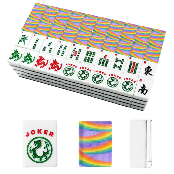 LGBTQ Rainbow American Mahjong Tiles And Carry Case - Splash Of Mahj And Color Co.