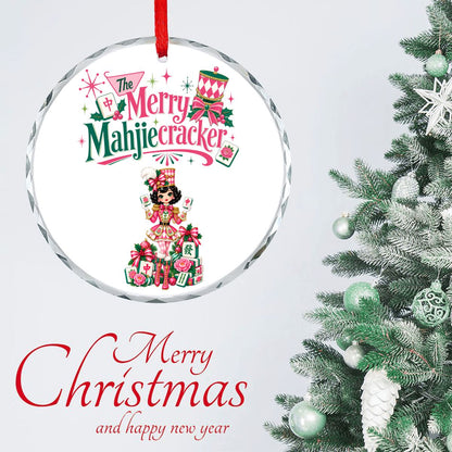 The Merry Mahjiecracker Mahjong Lover Christmas Glass Ornament