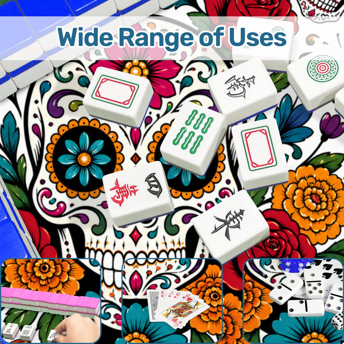 Día de los Muertos Mahjong Mat - Splash Of Mahj And Color Co.