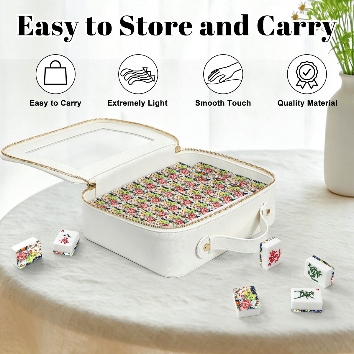 Tobacco Leaf American Mahjong Tiles And Carry Case - Splash Of Mahj And Color Co.
