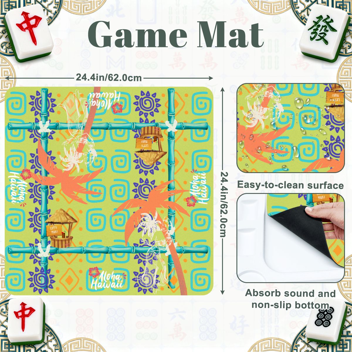 Aloha Mahjong Mini Mahj Mat And Foldable Mahjong Table - Splash of Color Co.