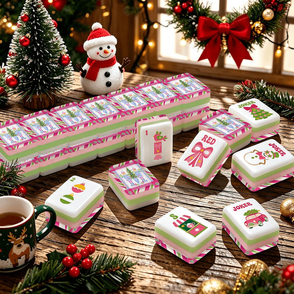 The Preppy Nutcracker  Christmas Mahjong Tiles With Carry Case