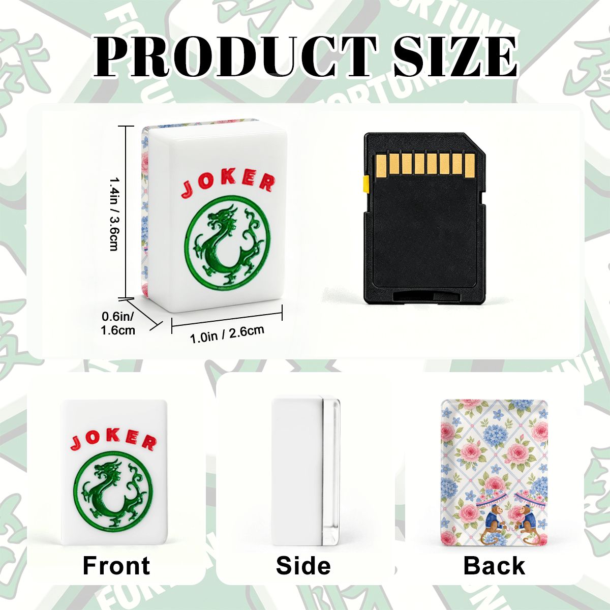 Mahjong Monkey Floral Asian Chinoiserie Hydrangea American Mahjong Tiles And Carry Case - Splash Of Mahj And Color Co.