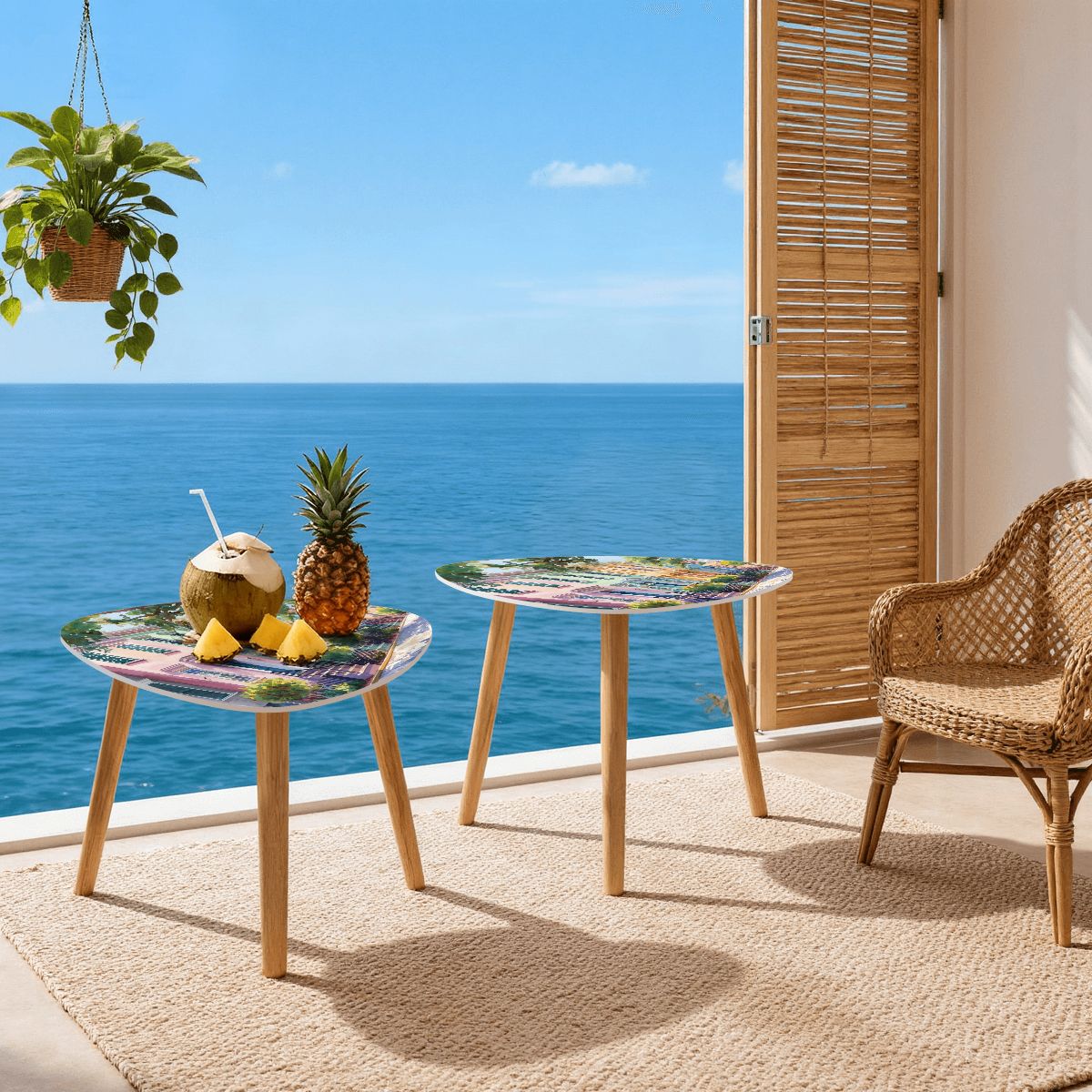 Charleston South Carolina Rainbow Row Modern Nesting Tables - Splash of Color Co.