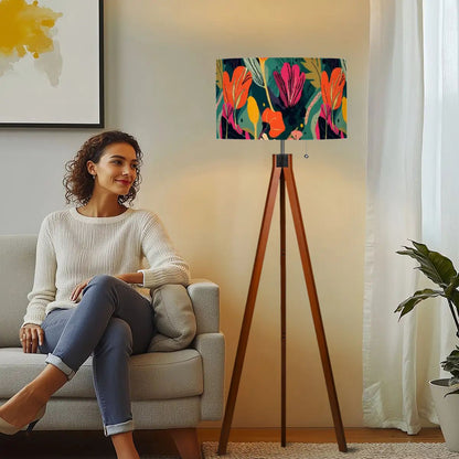 Grand Bohemian Modern Tripod Floor Lamp Orange, Teal, Yellow Fuchsia - Splash of Color Co.