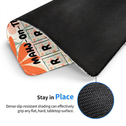 Mahj On The Run Fun Floral Mod Designed Solo Practice Mahjong Pad with Stitched Edge (Vertical) - Splash of Color Co.