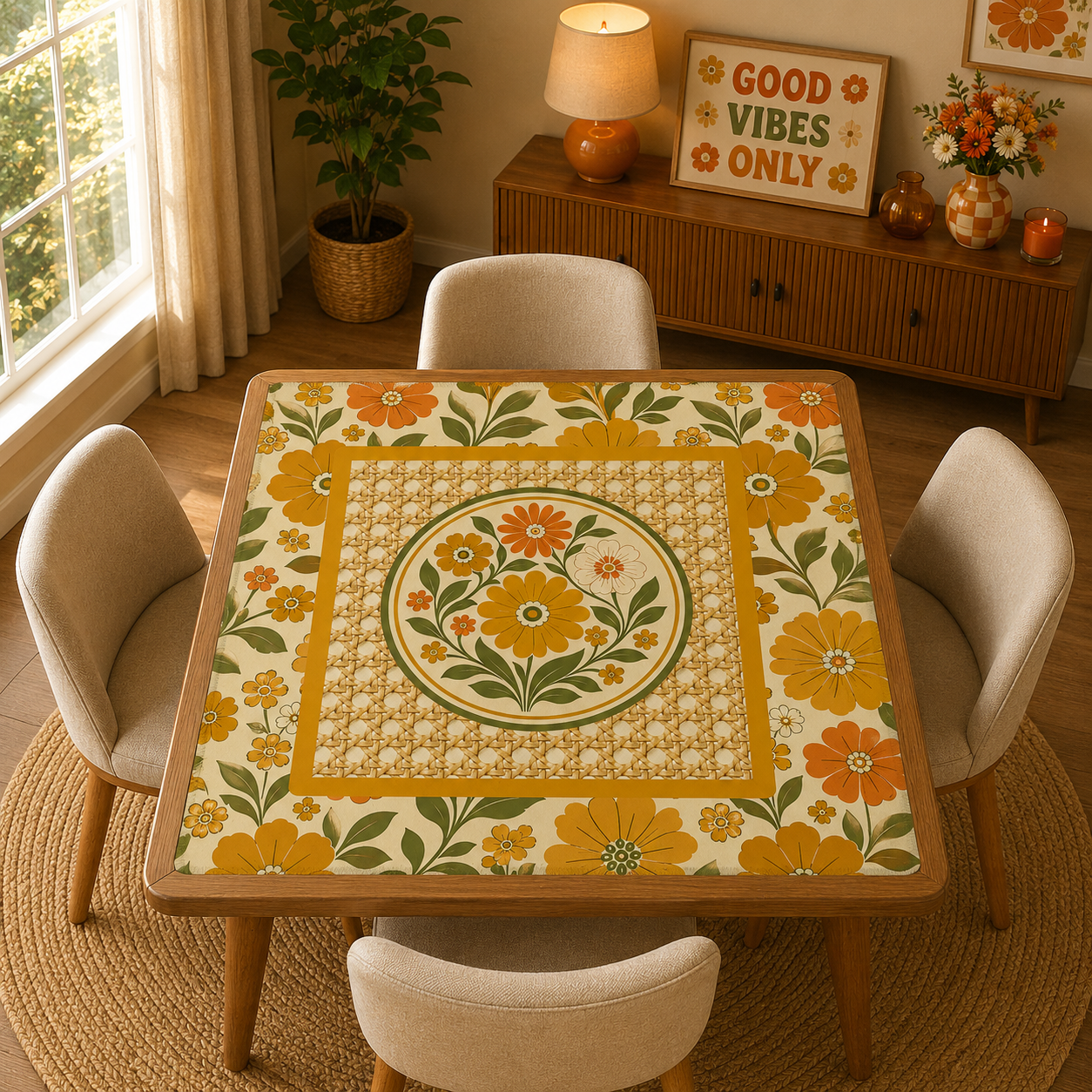 Cane You Dig It Woven Garden Mahjong Mat