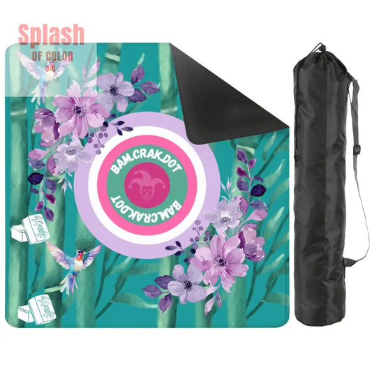 Bam Crak Dot Floral Bamboo Bird Mahjong Mat - 2mm (Black Bag) - Daily Accessories