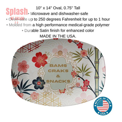 Bams Craks And Snacks Asian Cherry Blossom Mahjong Platter Kitchenware
