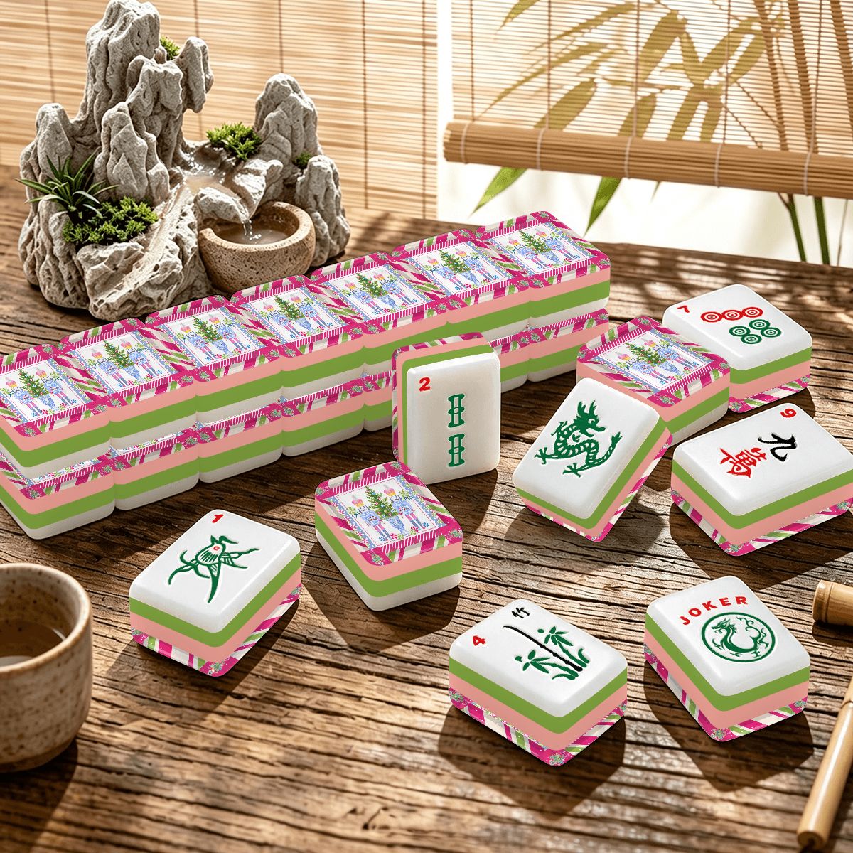 Christmas Nutcracker Holiday ENGRAVED 4 Layer American Mahjong Tiles Set With Carry Case - Splash Of Mahj And Color Co.