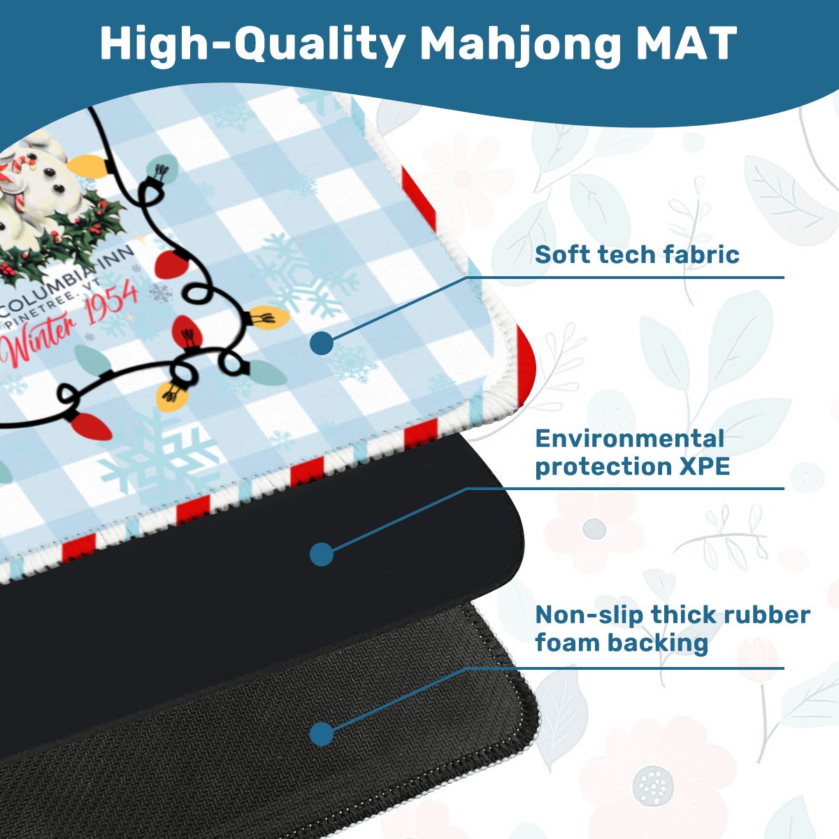 White Christmas The Haynes Sisters Sisters Mahjong Mat - Splash Of Mahj And Color Co.