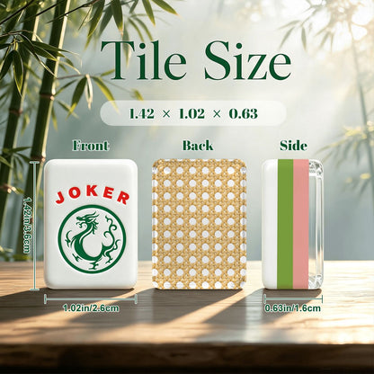 Vintage Cane Back 4 Layer American Mahjong Tiles Set With Carry Case
