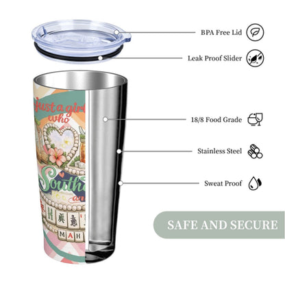 Just A Girl Who Loves Southern Charm And Mahjong Stainless Steel Insulated Tumbler - Splash of Color Co.
