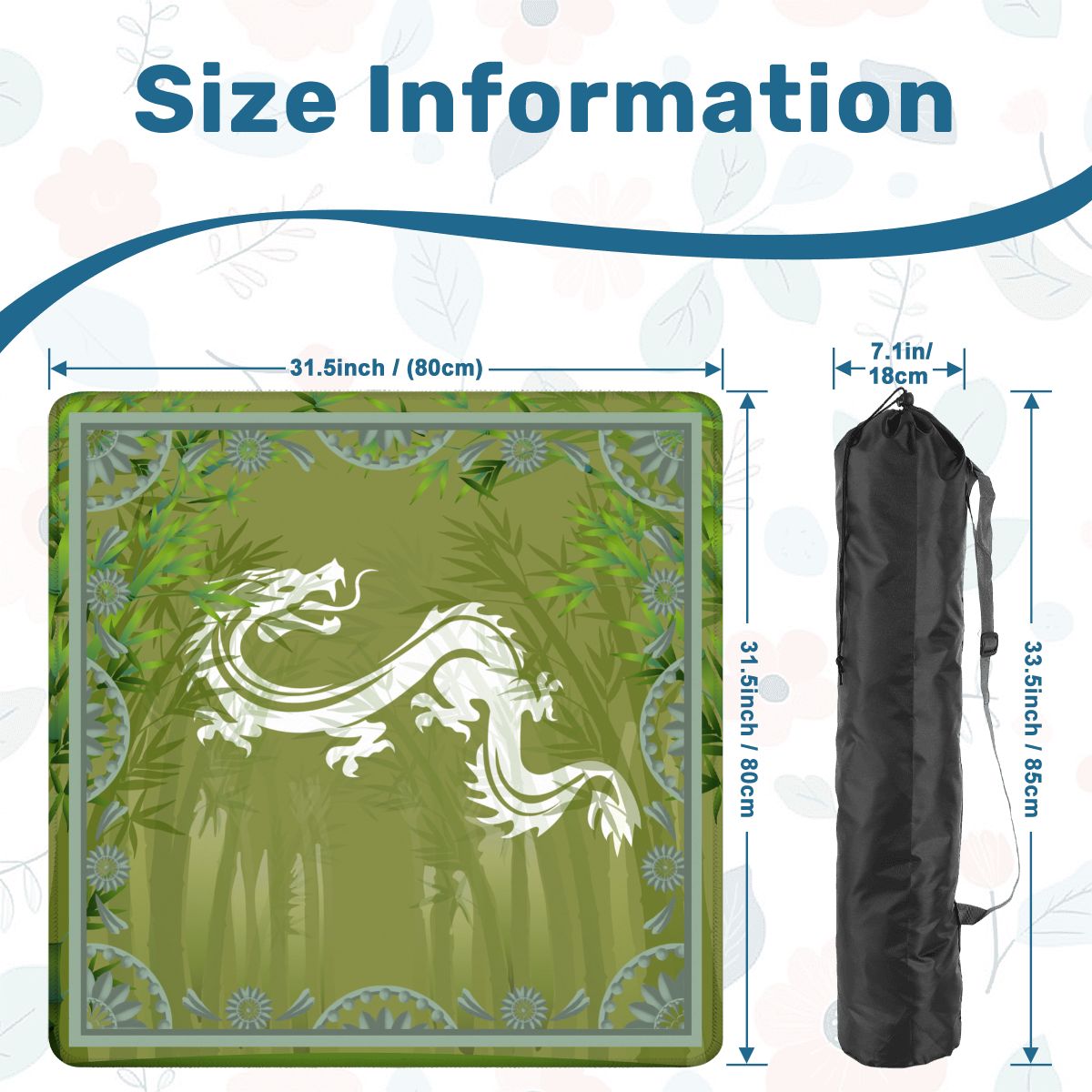 Eye Of The Dragon Bamboo Pattern Green Mahjong Mat