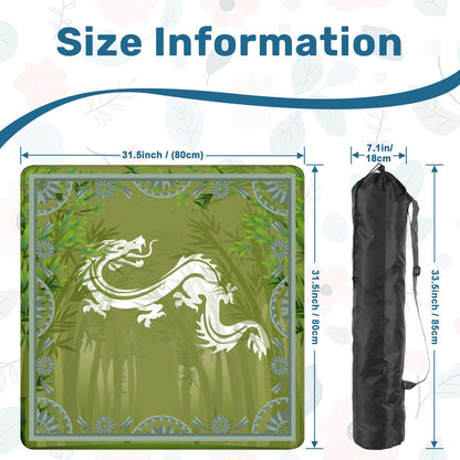 Eye Of The Dragon Bamboo Pattern Green Mahjong Mat