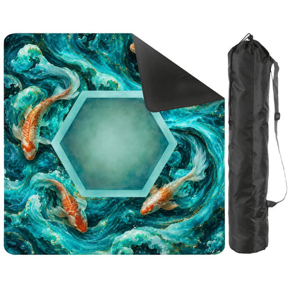 Koi Fish Tranquil Tides Mahjong Mat - Splash Of Mahj And Color Co.