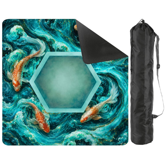 Koi Fish Tranquil Tides Mahjong Mat - Splash Of Mahj And Color Co.
