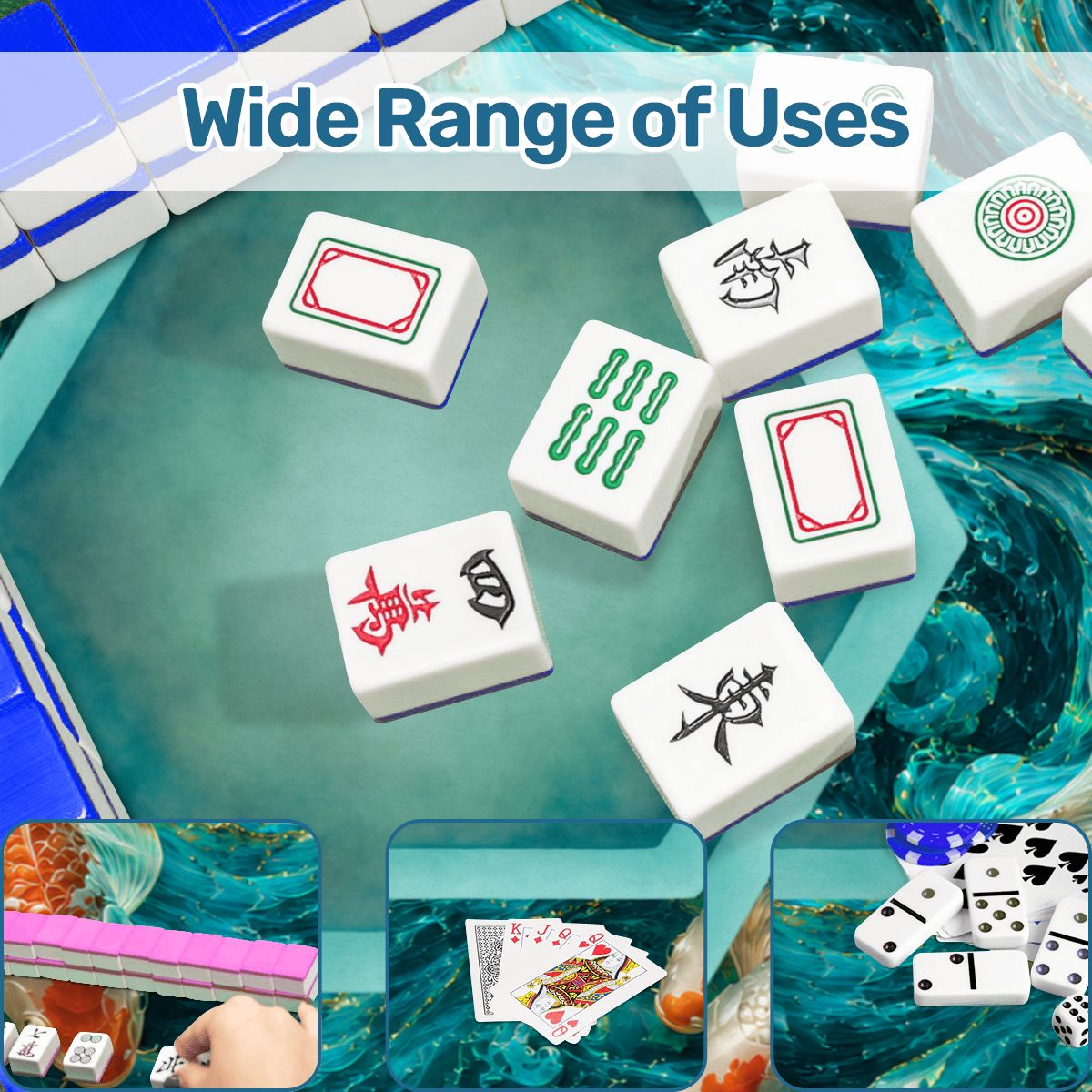Koi Fish Tranquil Tides Mahjong Mat - Splash Of Mahj And Color Co.