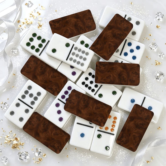 Faux Leatherette Double 12 Mexican Train Dominoes Set - Splash Of Mahj And Color Co.