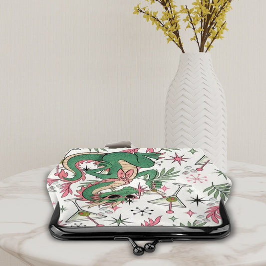 The Tipsy Dragon Mahjong Women's Leather Kiss Lock Coin Purse - Splash Of Mahj And Color Co.