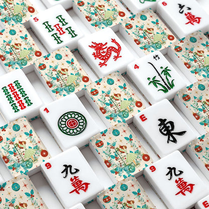Whimsical Nostalgic Book Lover, Mahjong Christmas American Mahjong Tiles And Carry Case - Splash Of Mahj And Color Co.