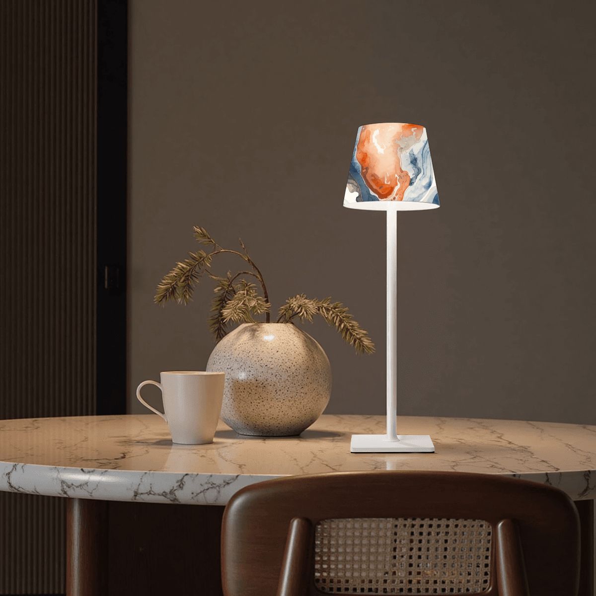 Oyster Watercolor Modern Mahjong LED Cordless Table Lamp