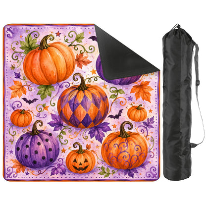 Party In The Pumpkin Patch Mahjong Halloween Mat - Splash Of Mahj And Color Co.