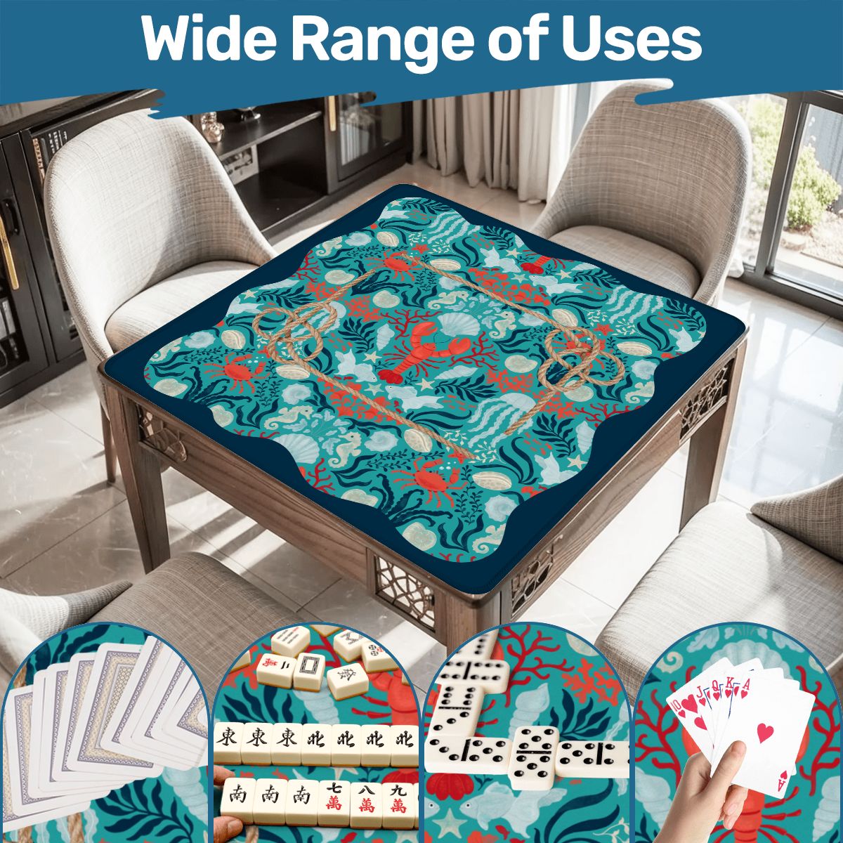 Nautical Nellie Sea Of Life Whimsical Mahjong Mat - Splash of Color Co.