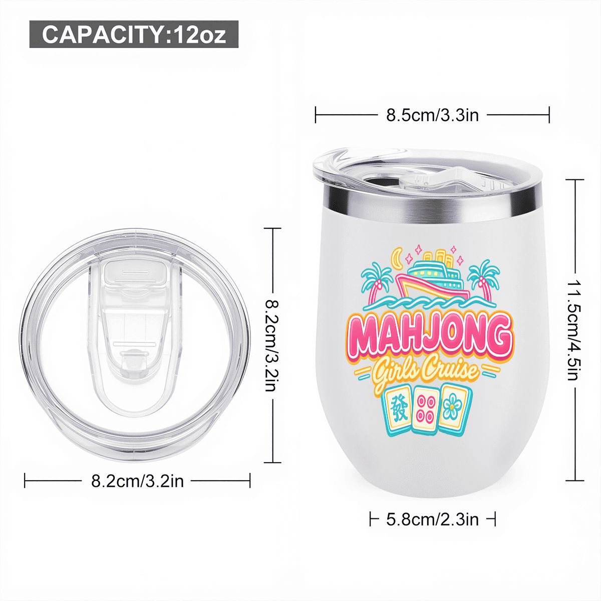 Mahjong Girls Cruise Egg - Shaped Tumbler - Splash of Color Co.