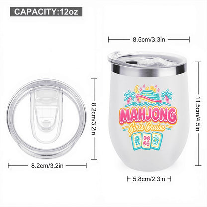 Mahjong Girls Cruise Egg - Shaped Tumbler - Splash of Color Co.