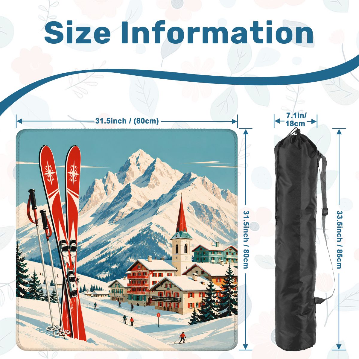 Alpine Ski Lodge Mahjong Winter Play Mat - Splash Of Mahj And Color Co.