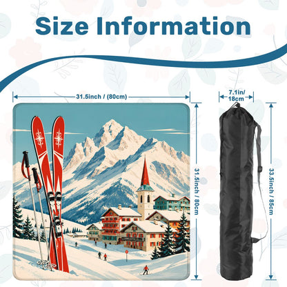 Alpine Ski Lodge Mahjong Winter Play Mat - Splash Of Mahj And Color Co.