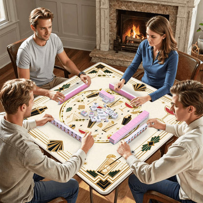 Art Deco Speakeasy Cocktail Mahjong Mat - Splash of Color Co.