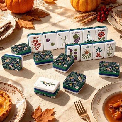 William Morris Arts And Crafts Botanical American Mahjong Tiles With Carry Case