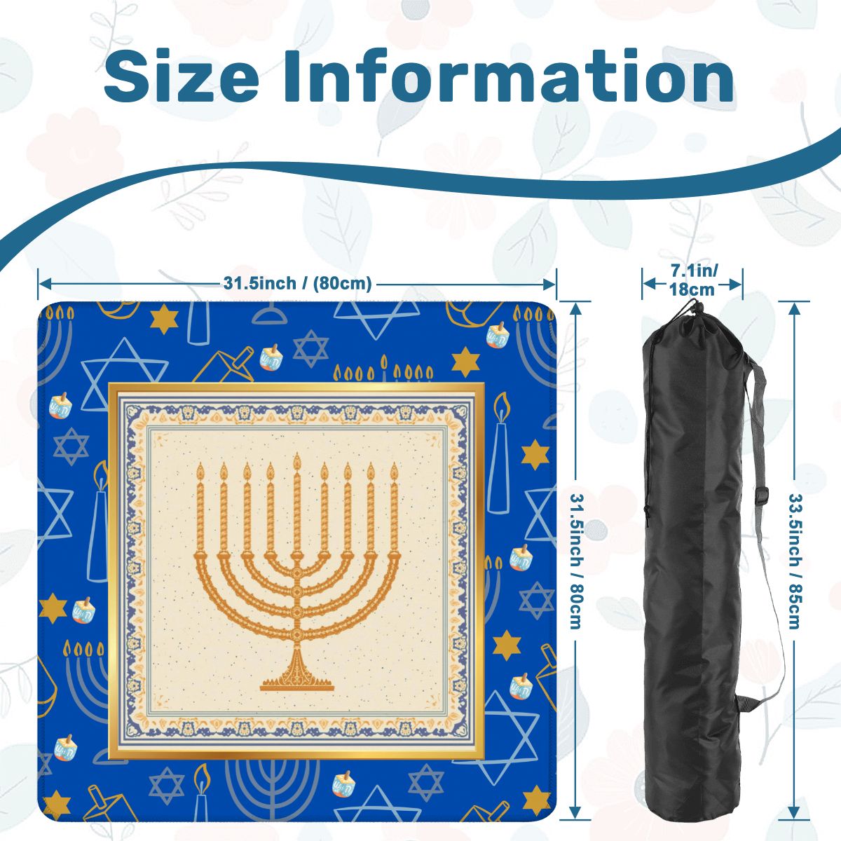 Hanukkah Mahjong Mat With Menorah And Dreidels - Splash of Color Co.