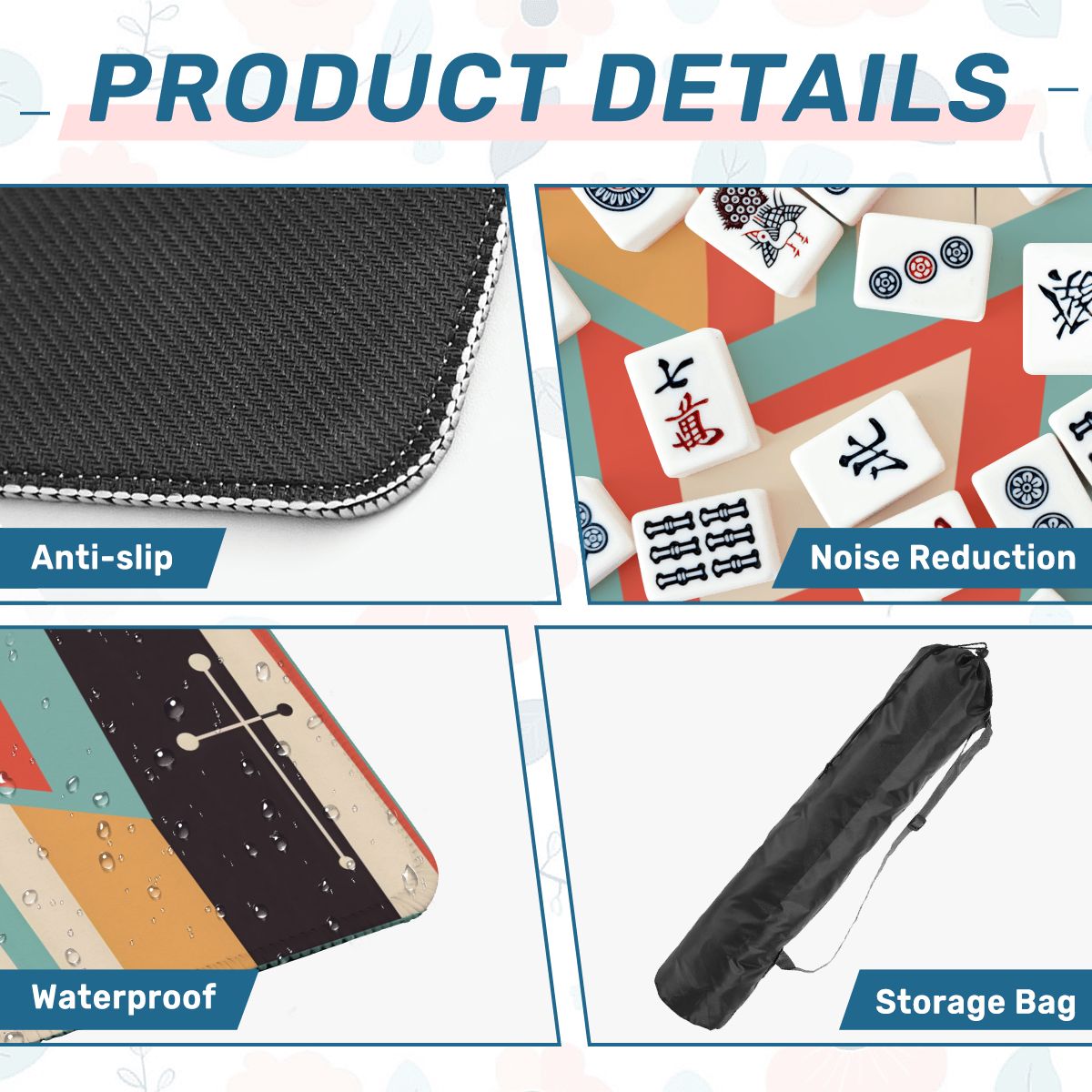 Mod Squad Mahjong Mat Lucky Grid - Splash of Color Co.