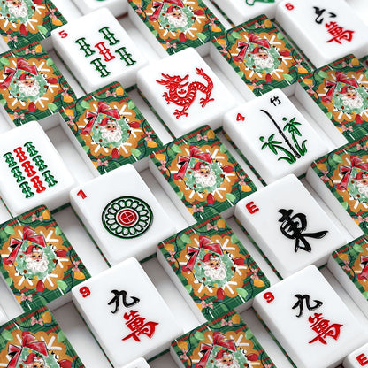 Jolly Nostalgic Santa Christmas American Mahjong Tiles And Carry Case Tote - Splash of Color Co.