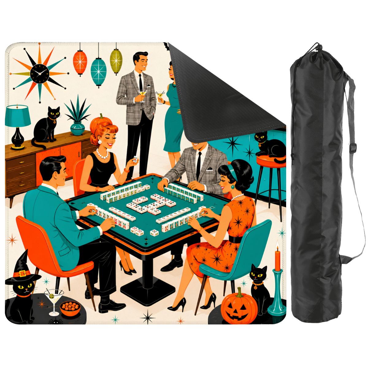 The Mod Mash Halloween Mahjong Mat