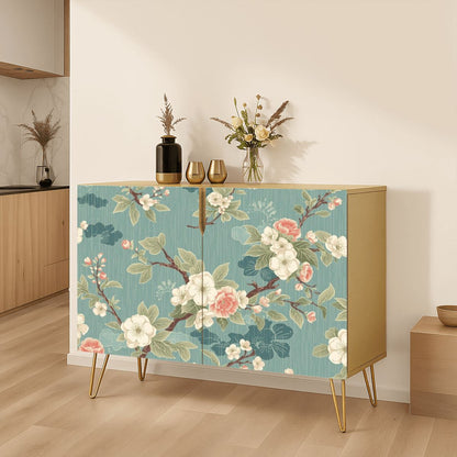 Asian Cherry Blossom Mahjong Tiles And Accessories Sideboard Credenza - Splash Of Mahj And Color Co.