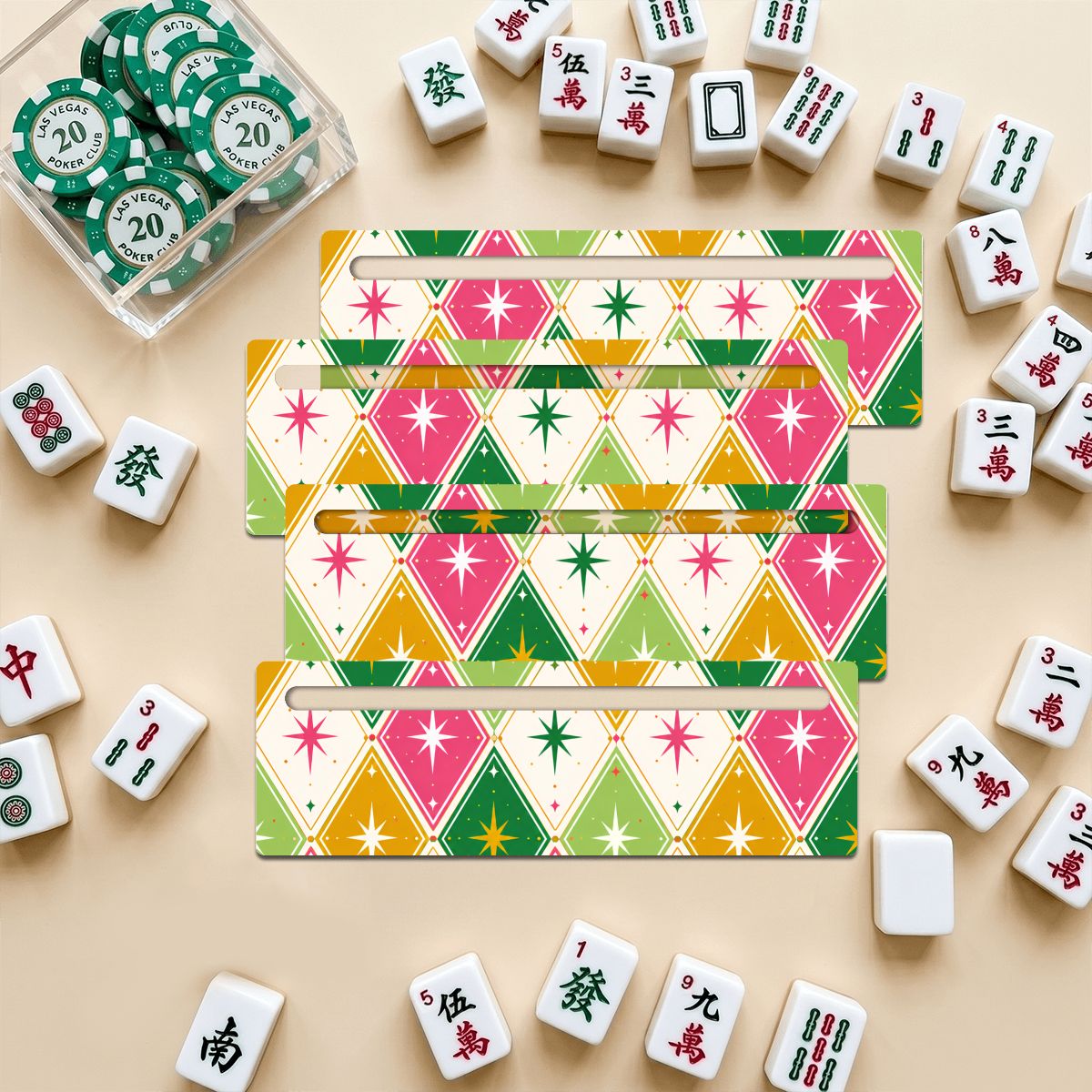 Harlequin Designed Mahjong Line Reader 4 Pack - Splash Of Mahj And Color Co.