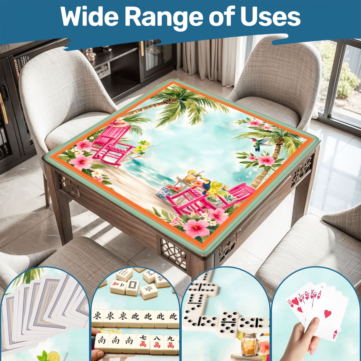 Southern Charm Tropical Island Vibes Mahjong Mat - Splash of Color Co.