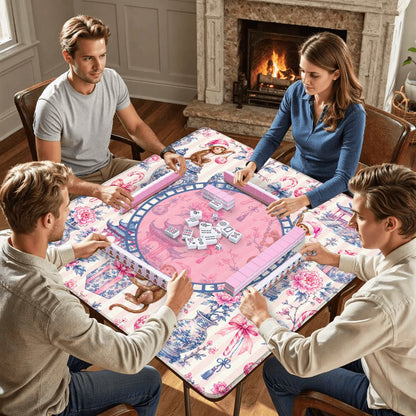 Monkey Elves Chinoiserie Holiday Mahjong Mat