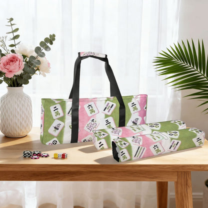 Mahjong Bag Set Watercolor Green, Pink Pastel Bundle Bag - Splash of Color Co.