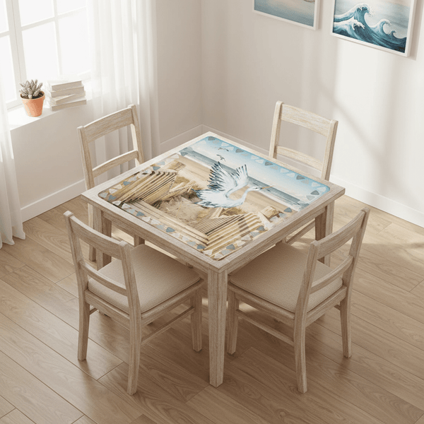 Heron Harbor Mahjong Mat, Beachy Vibe Heron Mahj Mat - Splash of Color Co.