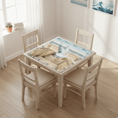 Heron Harbor Mahjong Mat, Beachy Vibe Heron Mahj Mat - Splash of Color Co.